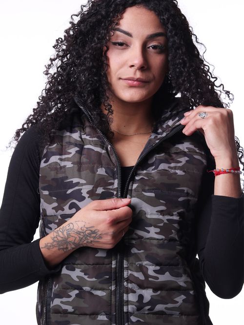 Colete bomber feminino bali hai camuflado