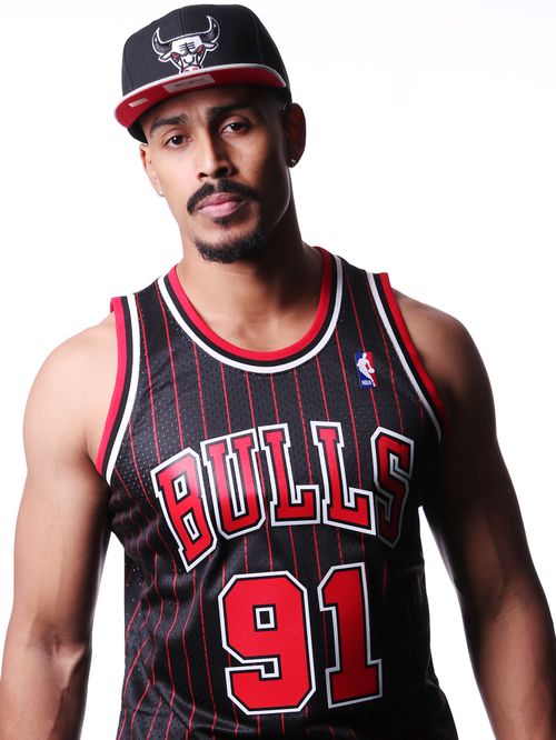 Regata mitchell & ness swingman jersey road chicago bulls 1997-1998 rodman 91