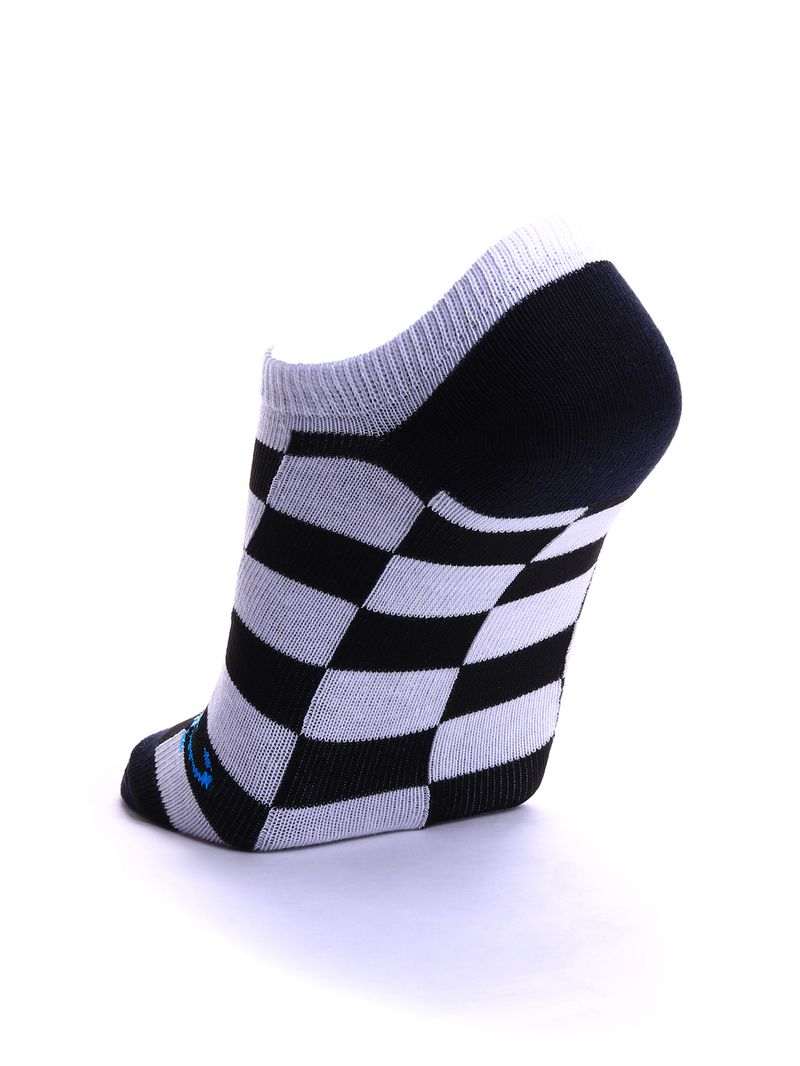 Meia-sapatilha-lapela-checkerboard-Preto-branco