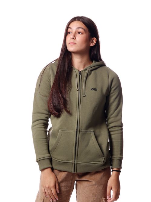 Moletom vans classic v zip hoodie olivine