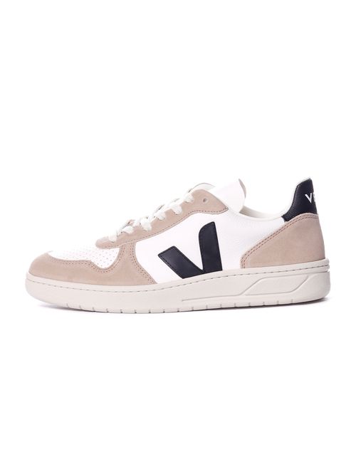 Tênis veja v-10 chromefree leather white black sahara