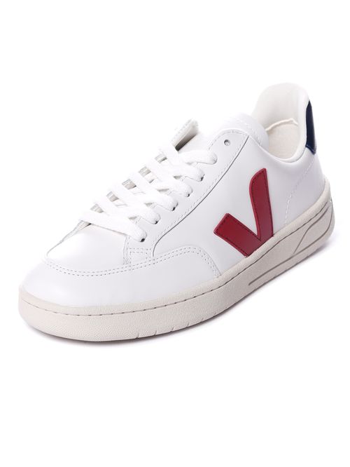 Tênis veja v-12 leather white marsala nautico