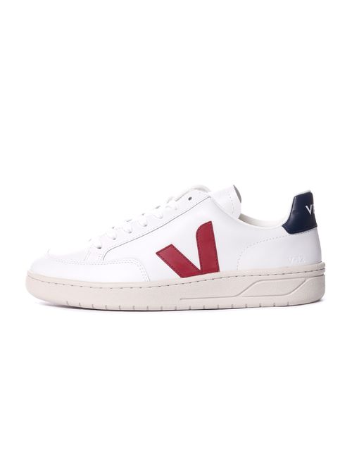 Tênis veja v-12 leather white marsala nautico