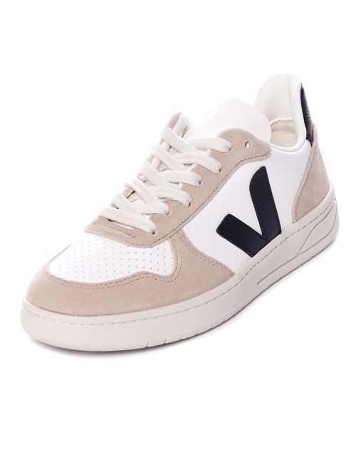 Tênis veja v-10 chromefree leather white black sahara