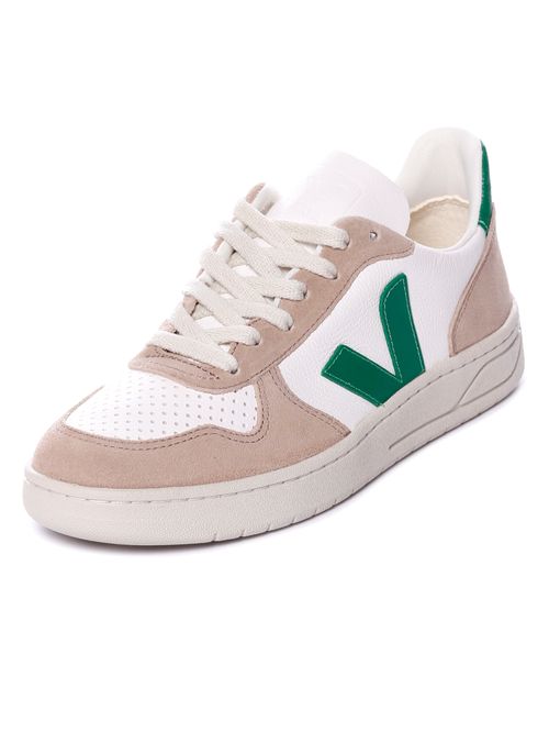 Tênis veja v-10 chromefree leather white emeraude sahara