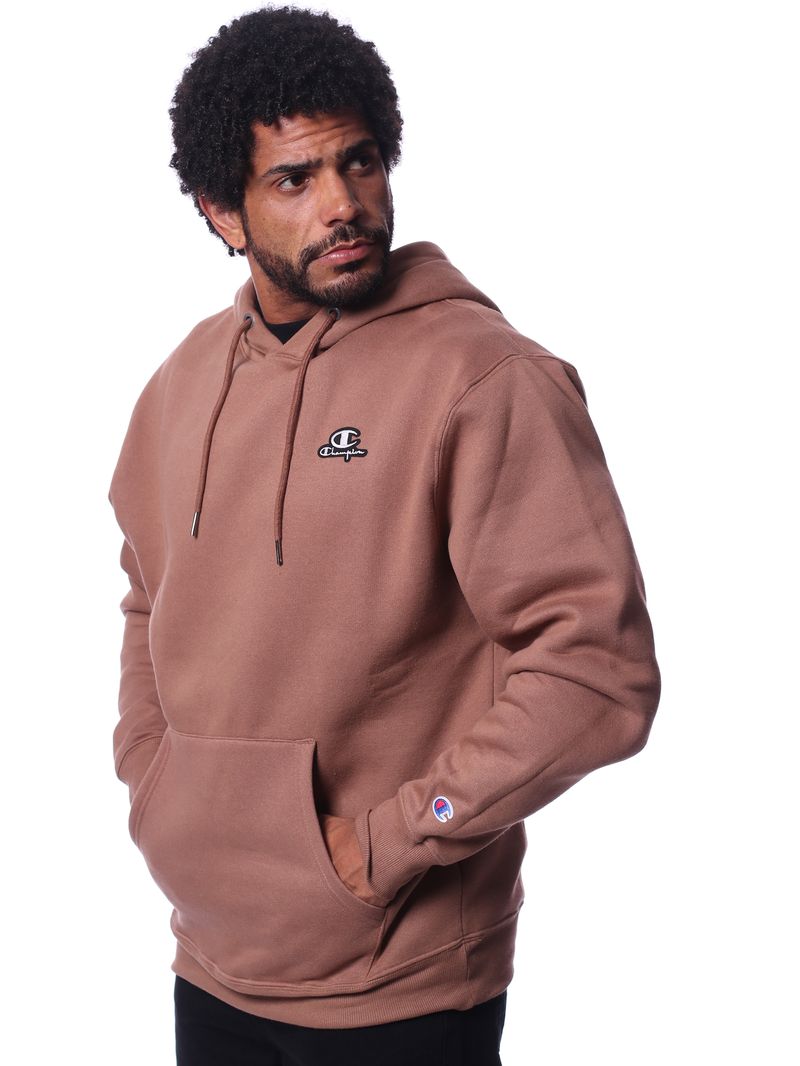 Moletom-champion-graphic-patch-leather-Marrom