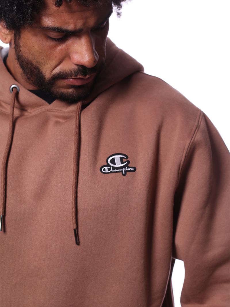 Moletom-champion-graphic-patch-leather-Marrom