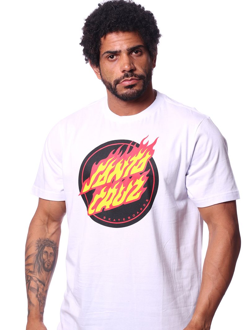 Camiseta-santa-cruz-flaming-dot-front-Branco