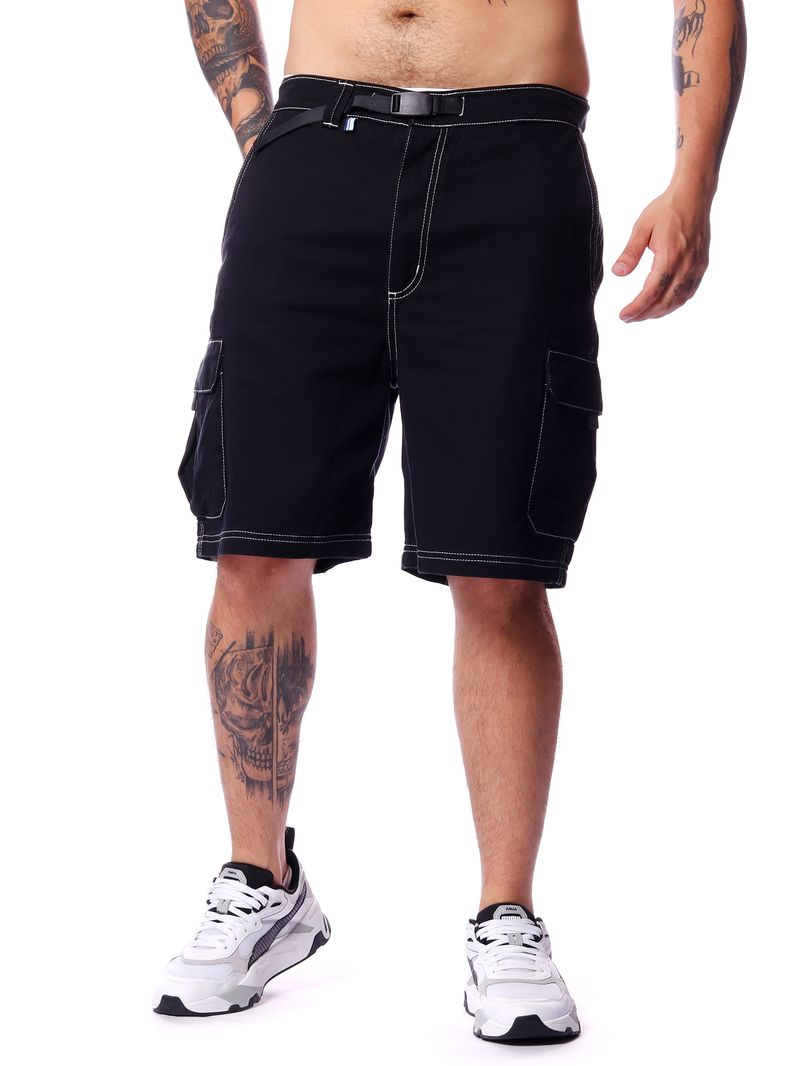 Bermuda-ous-baggy-cargo-Preto