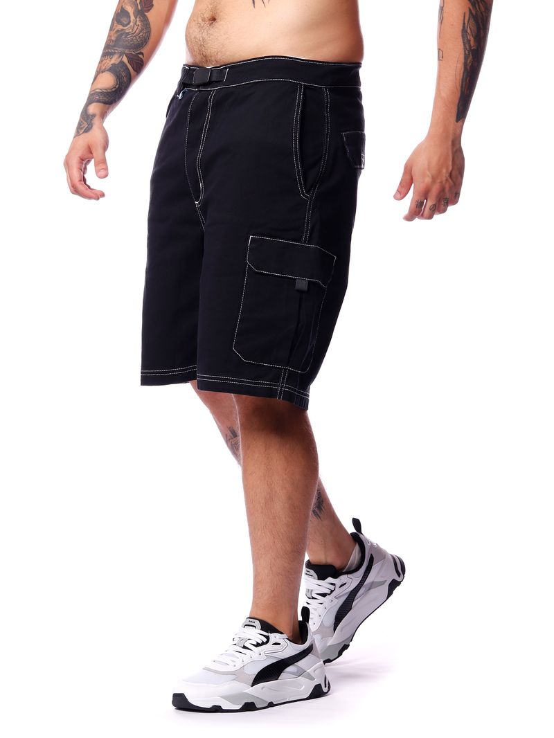 Bermuda-ous-baggy-cargo-Preto