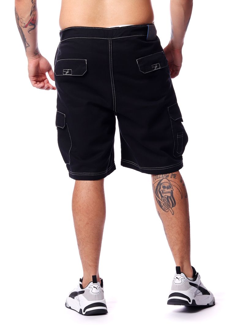 Bermuda-ous-baggy-cargo-Preto