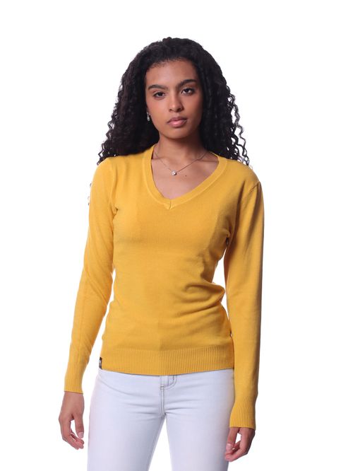 Suéter feminino bali hai gola v