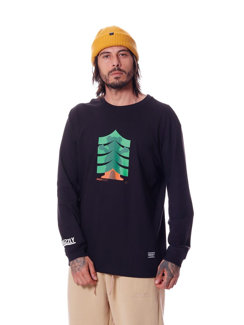 Camiseta-Manga-Longa-Grizzly-Stronger-Branches-Preto