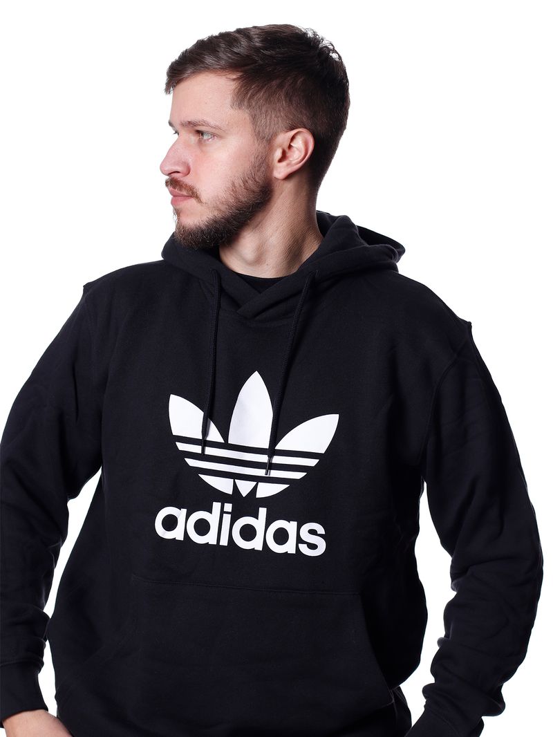 Moletinho-Adidas-Adicolor-Capuz-Classics-Trefoil-Black-white