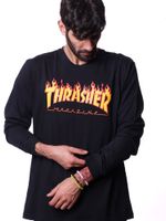 Camiseta-Manga-Longa-Thrasher-Flame-Logo-Preto