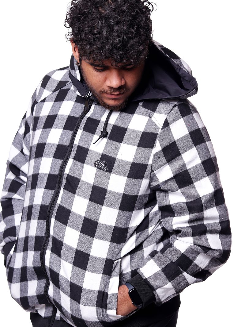Jaqueta-Plus-Size-Bali-Hai-Dupla-Face-Flanelada-Preto-branco-