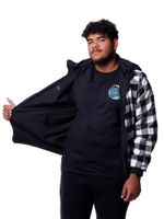 Jaqueta-Plus-Size-Bali-Hai-Dupla-Face-Flanelada-Preto-branco-