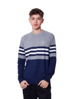 Sueter-Bali-Hai-Tricot-Listrado-Cinza-azul-branco
