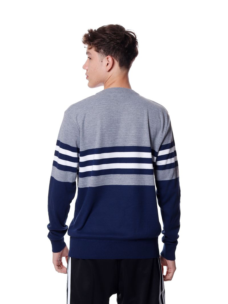 Sueter-Bali-Hai-Tricot-Listrado-Cinza-azul-branco