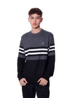 Sueter-Bali-Hai-Tricot-Listrado-Cinza-preto-branco