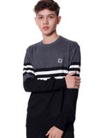 Sueter-Bali-Hai-Tricot-Listrado-Cinza-preto-branco