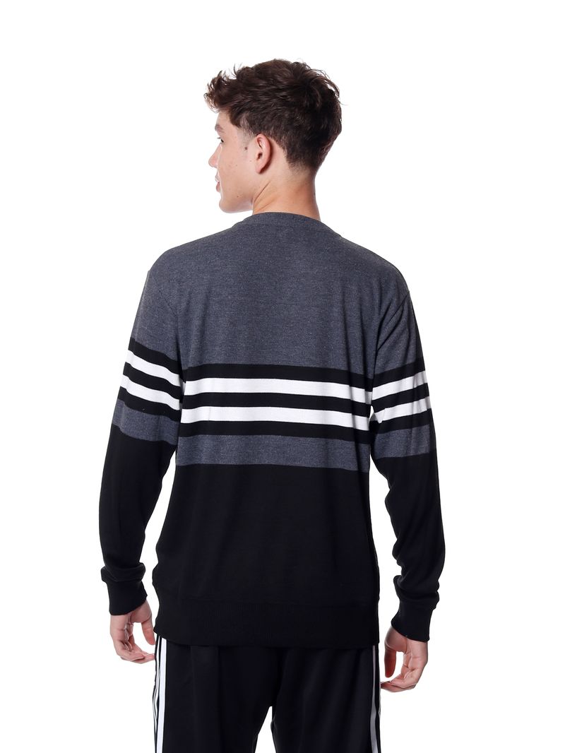 Sueter-Bali-Hai-Tricot-Listrado-Cinza-preto-branco