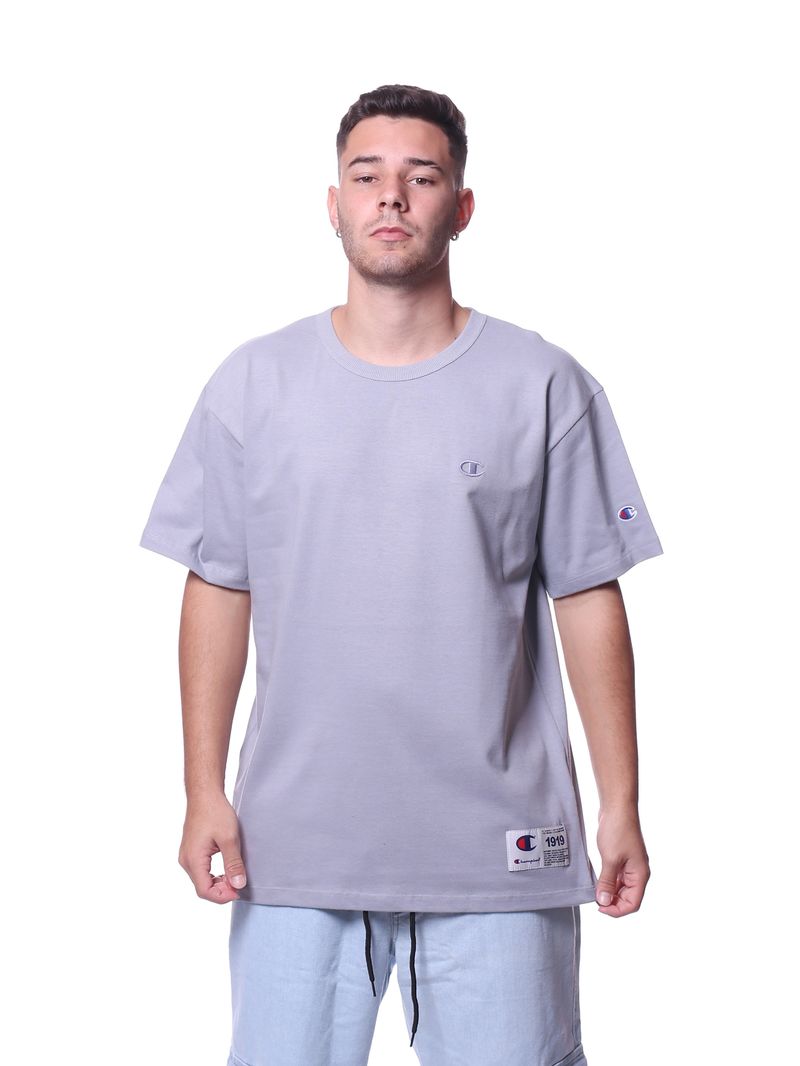 Camiseta-Champion-Logo-Cinza