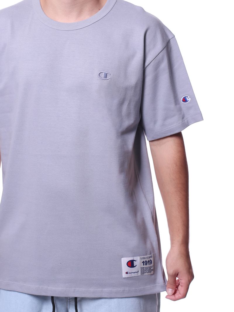 Camiseta-Champion-Logo-Cinza