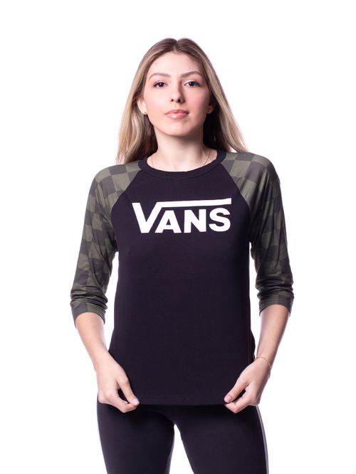 Camiseta Manga Longa Vans Olivine Relaxed Raglan