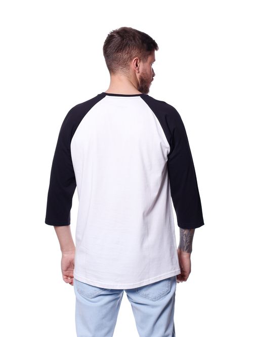 Camiseta 3/4 vans otw raglan black white