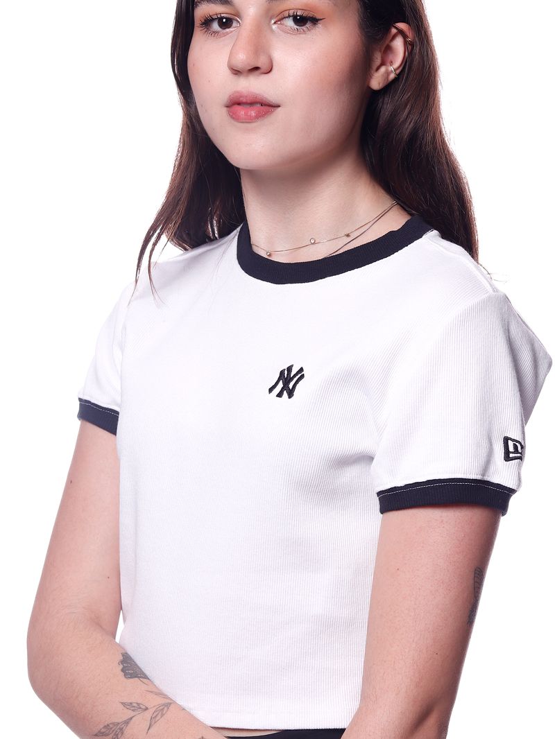 Camiseta-Feminina-Cropped-New-Era-New-York-Yankees-Branco