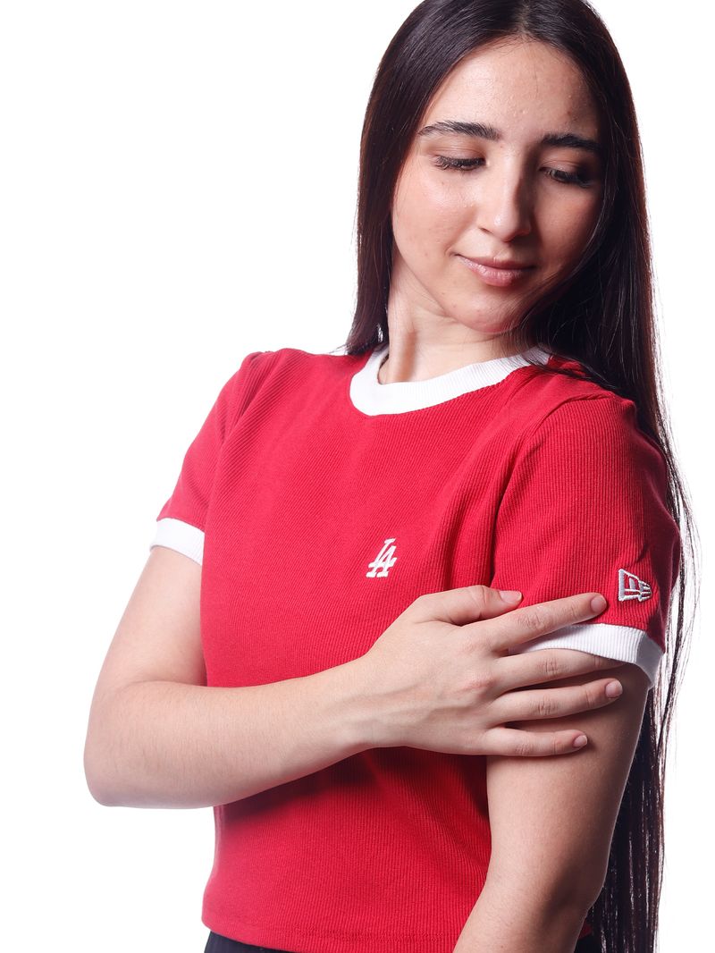 Camiseta-Cropped-Feminina-New-Era-MLB-Los-Angeles-Dodgers-Vermelho