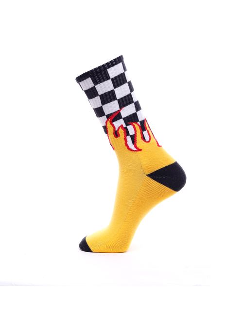 Meia Vans Flame Checkerboard Crew