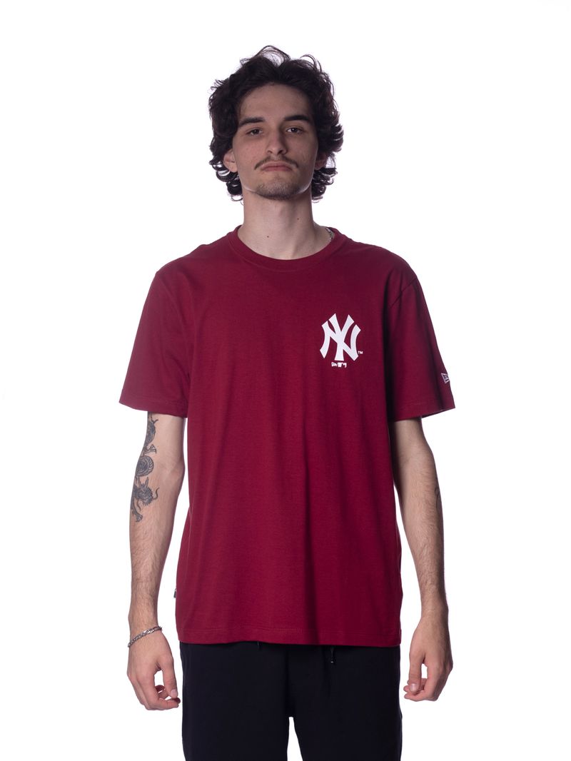 Camiseta-Regular-New-Era-MLB-New-York-Yankees-Core-Essentials-Style-Vermelho