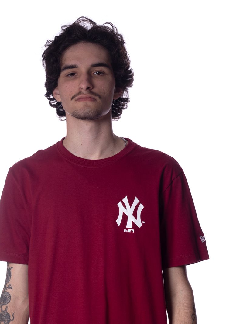 Camiseta-Regular-New-Era-MLB-New-York-Yankees-Core-Essentials-Style-Vermelho