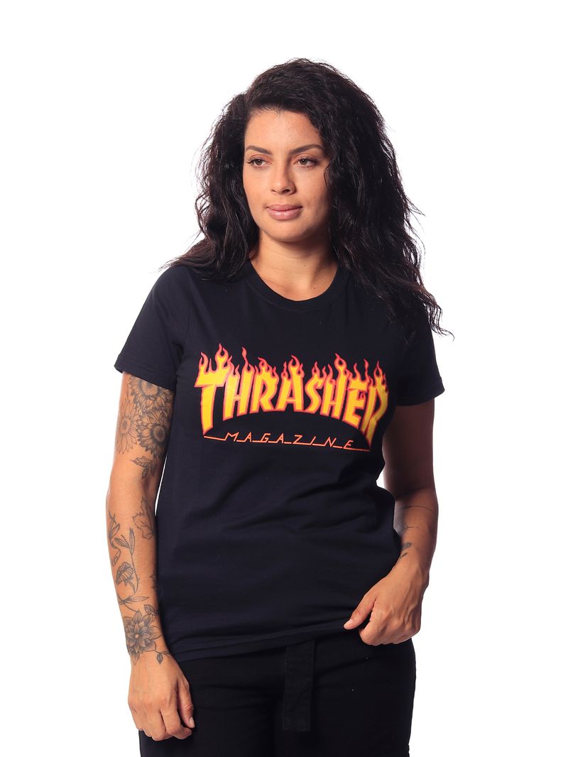 Camiseta-Thrasher-Flame-Logo-Girl-Preto