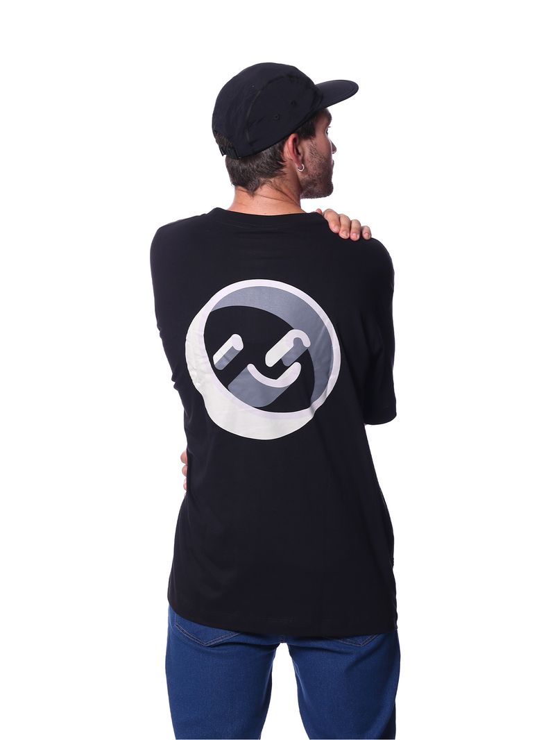 Camiseta-Orange-Smile-3D-Preto