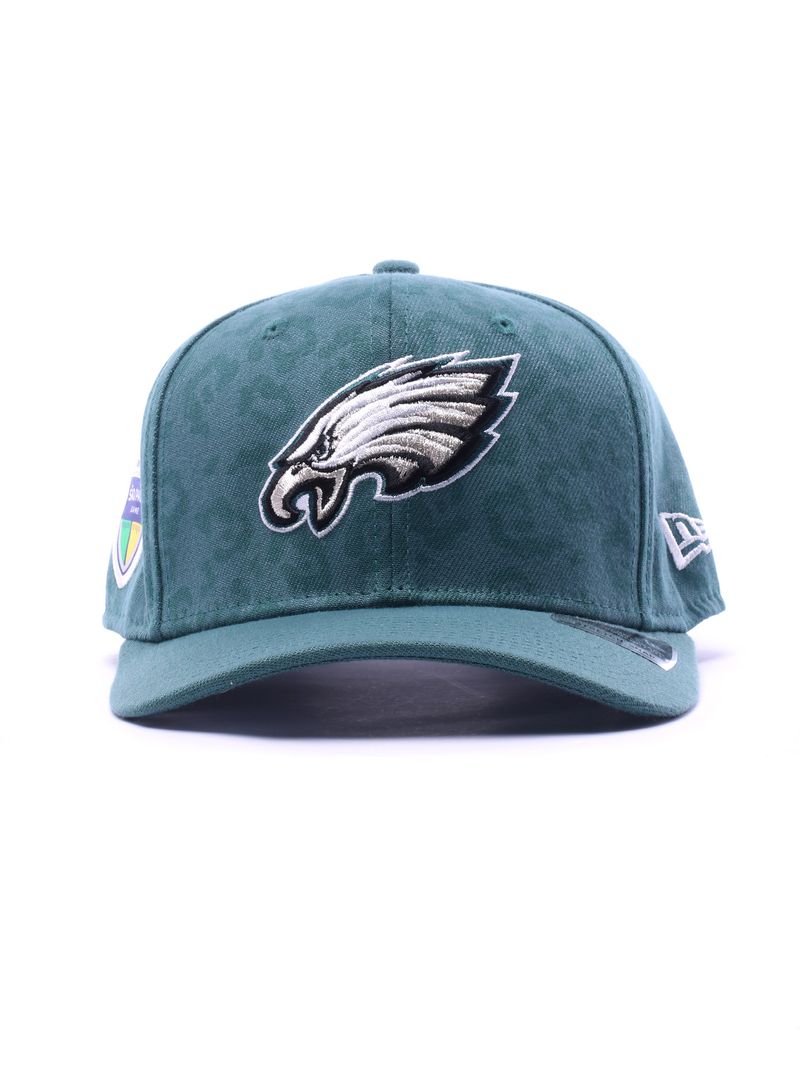 Bone-New-Era-9FIFTY-Stretch-Snap-Onca-Pintada-Philadelphia-Eagles-2024-Sao-Paulo-Game-Verde