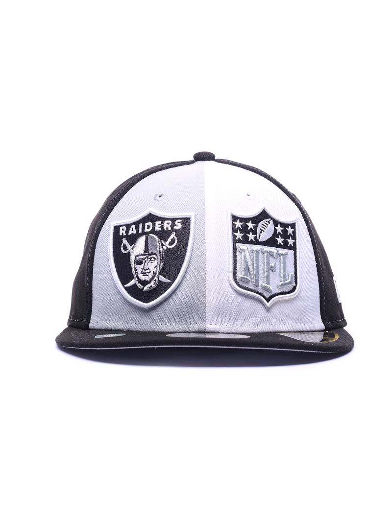 Bone-New-Era-59FIFTY-Fitted-Low-Profile-Las-Vegas-Raiders-Sideline-2023-Preto