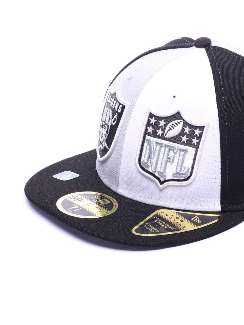 Bone-New-Era-59FIFTY-Fitted-Low-Profile-Las-Vegas-Raiders-Sideline-2023-Preto