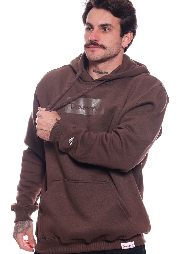 Moletom-Diamond-Tonal-Box-Logo-Hoodie-Brown