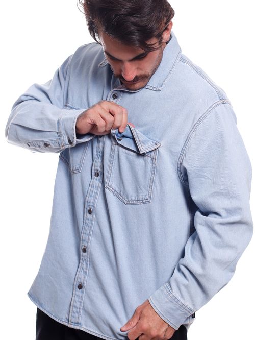 Camisa Vans LS Faded Denim