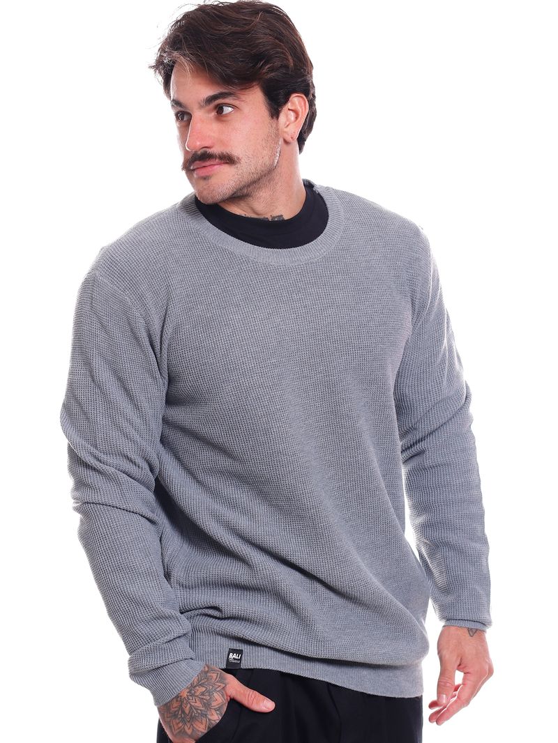 Sueter-Plus-Size-Bali-Hai-Basic-Tricot-Cinza