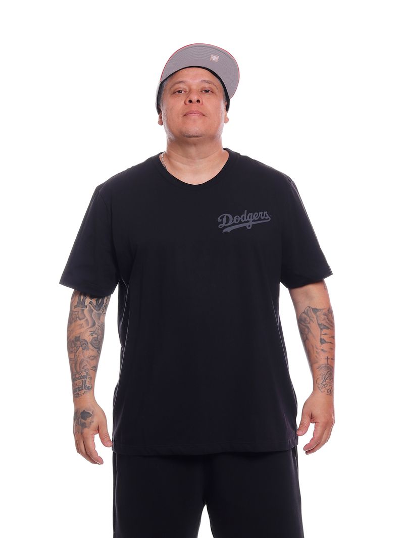 Camiseta-Plus-Size-New-Era-MLB-Los-Angeles-Dodgers-Preto
