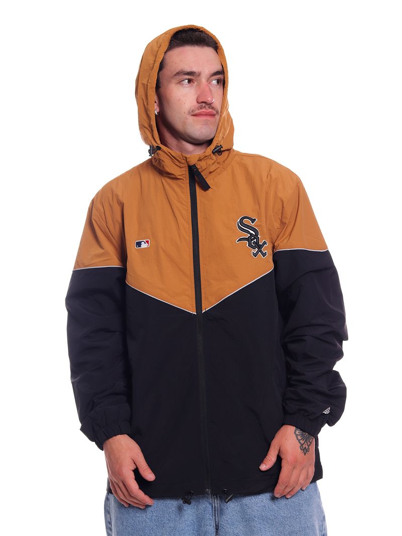 Jaqueta-Corta-Vento-New-Era-MLB-Chicago-White-Sox-Institutional-Style-Preto-bege