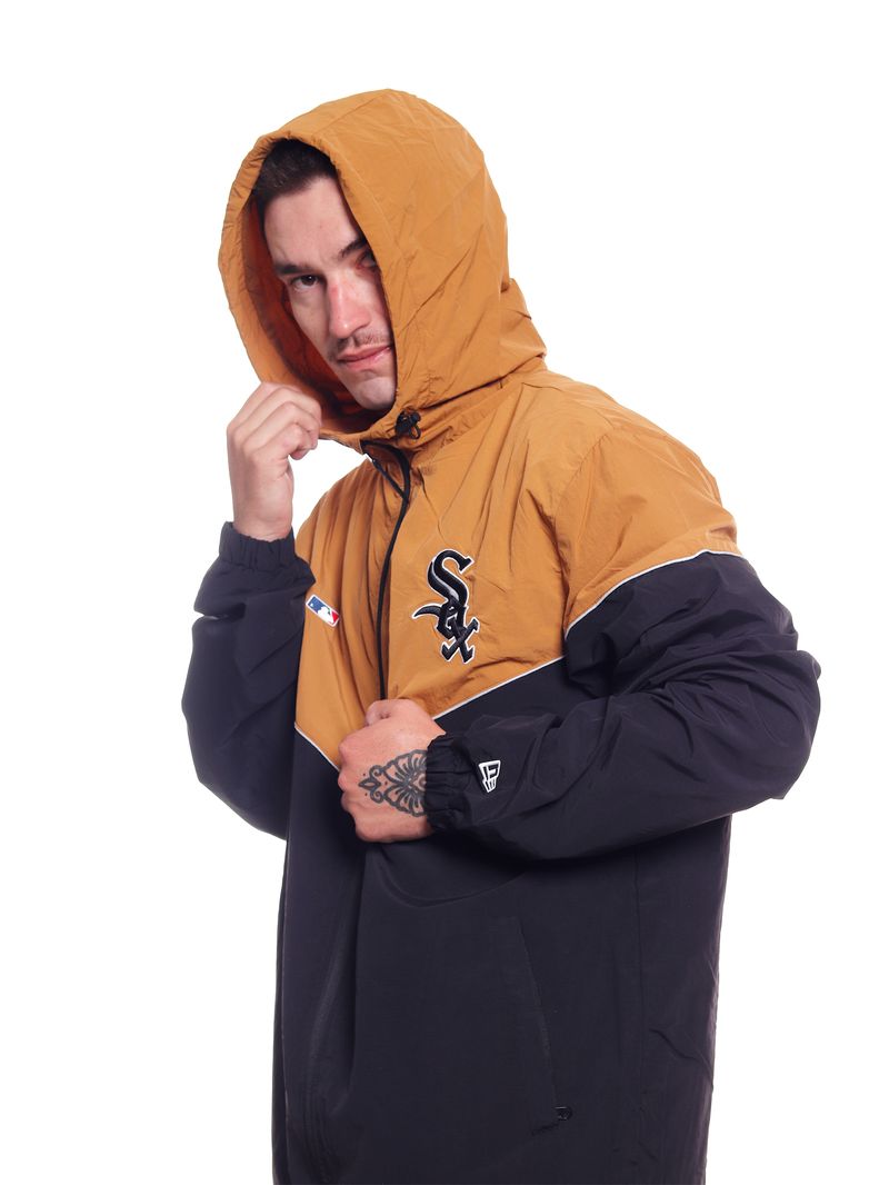 Jaqueta-Corta-Vento-New-Era-MLB-Chicago-White-Sox-Institutional-Style-Preto-bege