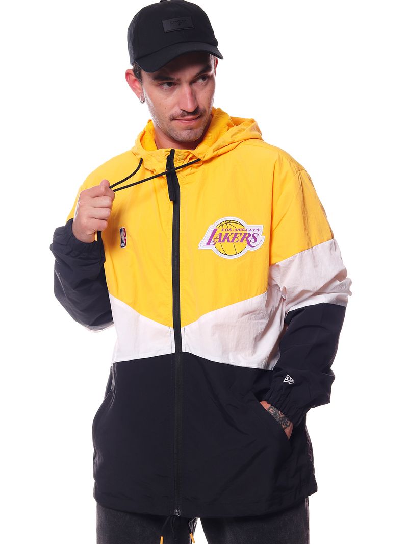 Jaqueta-Corta-Vento-New-Era-NBA-Los-Angeles-Lakers-Institutional-Style-Amarelo-preto