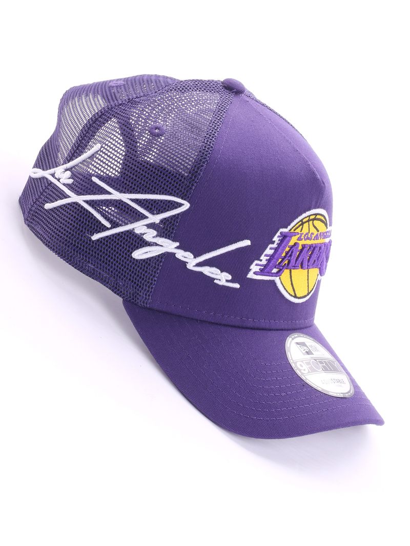 Boné New Era Trucker Los Angeles Lakers Mix League Roxo
