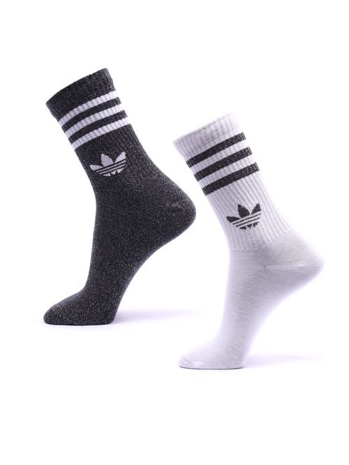 Meia Adidas Três Listras Glitter Crew 2 Pares