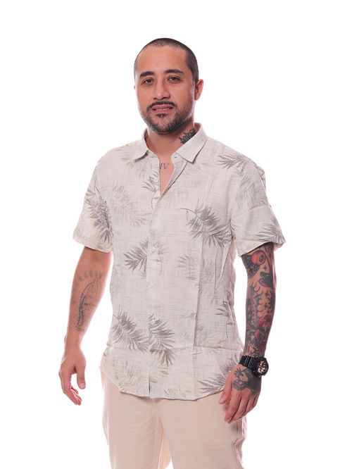 Camisa Bali Company Slim Fit Folhagem Tropical